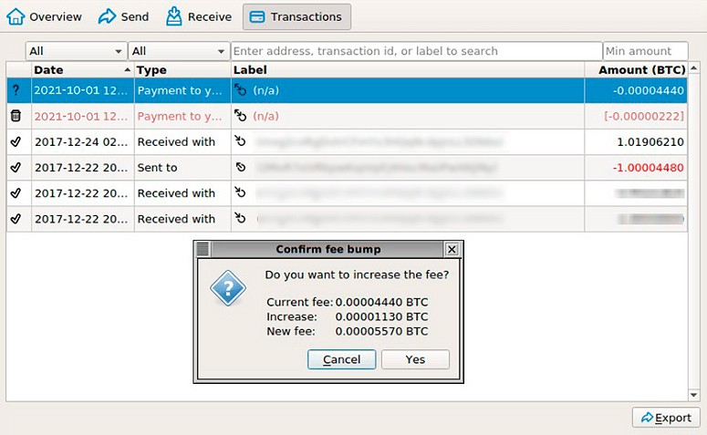 How to cancel a bitcoin transaction on the blockchain