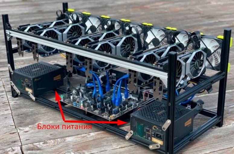 How to connect two power supplies for mining