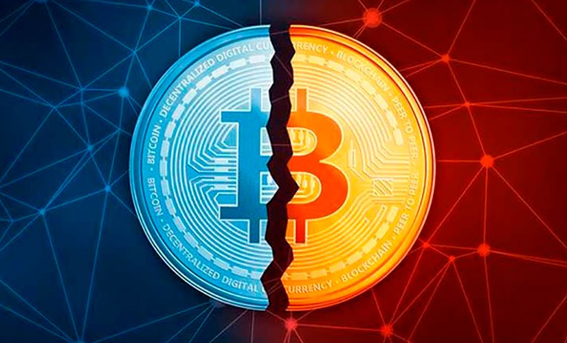 When Bitcoin split into two cryptocurrencies