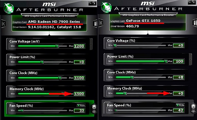 MSI Afterburner setup for mining