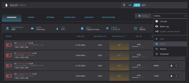 Dual-mining settings in 2024