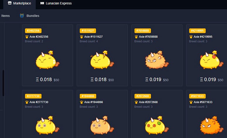 Calculating investments in Axie Infinity