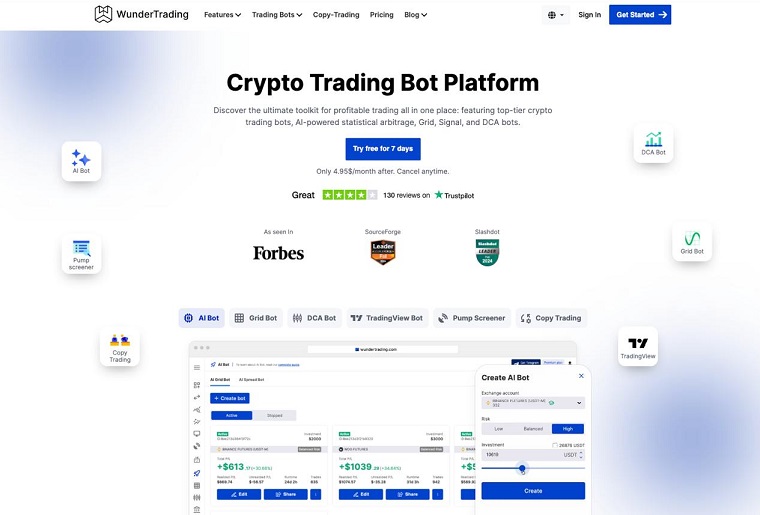 WunderTrading: review of the platform for cryptocurrency trading automation